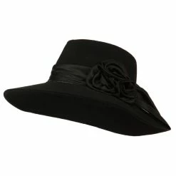 Hatiya Wide Brim Dressy Hat With Flower Decoration
