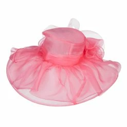 Something Special Horsehair Bow Layered Brim Organza Hat 28 Something Special Horsehair Bow Layered Brim Organza Hat -Adams Shop hh001fy hot pink 2