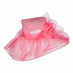 Something Special Horsehair Bow Layered Brim Organza Hat 29 Something Special Horsehair Bow Layered Brim Organza Hat -Adams Shop hh001fy hot pink 3
