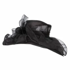 Something Special Horsehair Bow Layered Brim Organza Hat 32 Something Special Horsehair Bow Layered Brim Organza Hat -Adams Shop hh002fy black 1