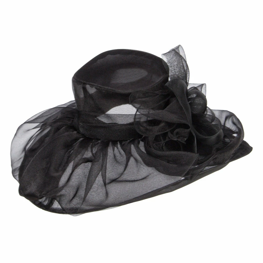 Something Special Horsehair Bow Layered Brim Organza Hat 15 Something Special Horsehair Bow Layered Brim Organza Hat - Image 13