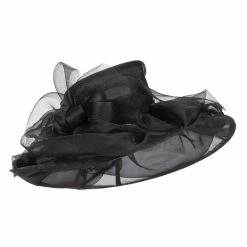 Something Special Horsehair Bow Layered Brim Organza Hat 35 Something Special Horsehair Bow Layered Brim Organza Hat -Adams Shop hh002fy black 4