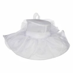 Something Special Horsehair Bow Layered Brim Organza Hat 38 Something Special Horsehair Bow Layered Brim Organza Hat -Adams Shop hh003fy white 2