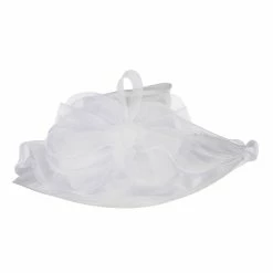 Something Special Horsehair Bow Layered Brim Organza Hat 40 Something Special Horsehair Bow Layered Brim Organza Hat -Adams Shop hh003fy white 4