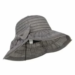 Jeanne Simmons Women's Ribbon Accent Crushable Hat -Adams Shop hl001cr black 4