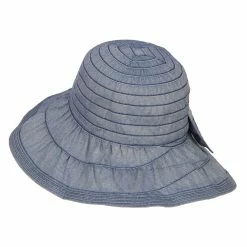 Jeanne Simmons Women's Ribbon Accent Crushable Hat -Adams Shop hl002cr blue 2