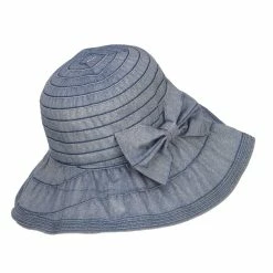 Jeanne Simmons Women's Ribbon Accent Crushable Hat -Adams Shop hl002cr blue 3