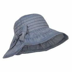 Jeanne Simmons Women's Ribbon Accent Crushable Hat -Adams Shop hl002cr blue 4