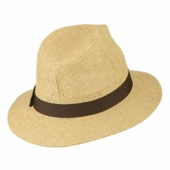 Hatiya Panama Hat With Color Band -Adams Shop hm003cf brown 3