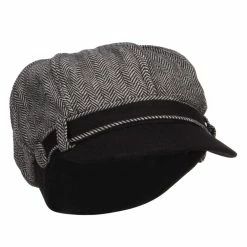 Something Special Wool Blend Herringbone Newsboy Cap 40 Something Special Wool Blend Herringbone Newsboy Cap -Adams Shop hn005nb white black 4