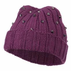 Something Special Hematite Stud Knit Beanie Hat