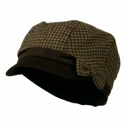 Jeanne Simmons Libby Houndstooth Cabbie Cap -Adams Shop hs002cb 1 1