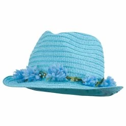 Something Special Women's Flower Lei Paper Fedora -Adams Shop if001cf turquoise 1 1