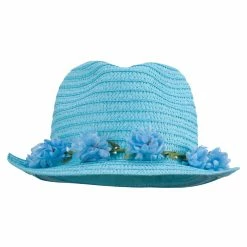 Something Special Women's Flower Lei Paper Fedora -Adams Shop if001cf turquoise 5 1