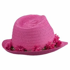 Something Special Women's Flower Lei Paper Fedora -Adams Shop if003cf fuchsia 3 1