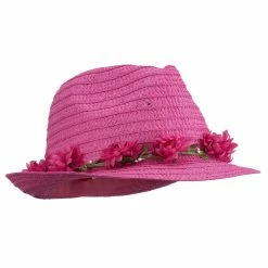 Something Special Women's Flower Lei Paper Fedora -Adams Shop if003cf fuchsia 4 1