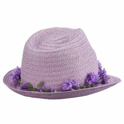 Something Special Women's Flower Lei Paper Fedora -Adams Shop if004cf lavender 3 1