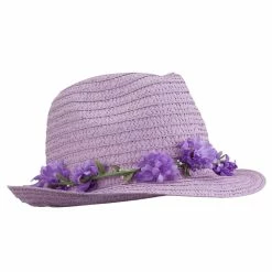 Something Special Women's Flower Lei Paper Fedora -Adams Shop if004cf lavender 4 1