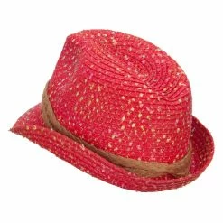 Jeanne Simmons Girl's Multi Fleck Paper Braid Fedora -Adams Shop im002mf fuchsia 2