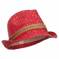 Jeanne Simmons Girl's Multi Fleck Paper Braid Fedora -Adams Shop im002mf fuchsia 4