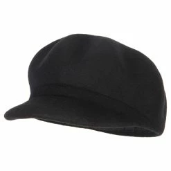 Jeanne Simmons Women's Six Point Wool Felt Cap Style Newsboy Hat -Adams Shop ix002nb black 1