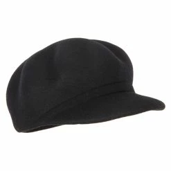 Jeanne Simmons Women's Six Point Wool Felt Cap Style Newsboy Hat -Adams Shop ix002nb black 4
