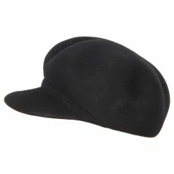 Jeanne Simmons Women's Six Point Wool Felt Cap Style Newsboy Hat -Adams Shop ix002nb black 5