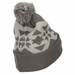 MG Jacquard Knit Pom Beanie -Adams Shop ja002di charcoal grey 3 2