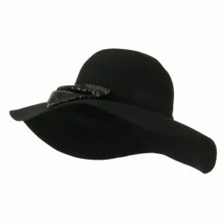 Something Special Wool Felt Wide Brim With Big Sequin Bow Hat 28 Something Special Wool Felt Wide Brim With Big Sequin Bow Hat -Adams Shop jo001fp black 2