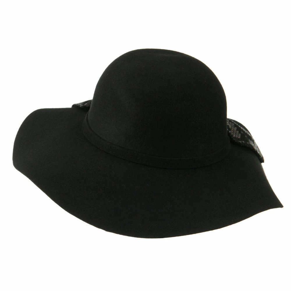 Something Special Wool Felt Wide Brim With Big Sequin Bow Hat 10 Something Special Wool Felt Wide Brim With Big Sequin Bow Hat - Image 8
