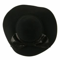 Something Special Wool Felt Wide Brim With Big Sequin Bow Hat 31 Something Special Wool Felt Wide Brim With Big Sequin Bow Hat -Adams Shop jo001fp black 5