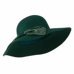 Something Special Wool Felt Wide Brim With Big Sequin Bow Hat