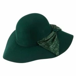 Something Special Wool Felt Wide Brim With Big Sequin Bow Hat 25 Something Special Wool Felt Wide Brim With Big Sequin Bow Hat -Adams Shop jo002fp green 4