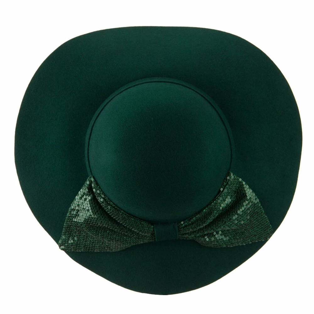 Something Special Wool Felt Wide Brim With Big Sequin Bow Hat 7 Something Special Wool Felt Wide Brim With Big Sequin Bow Hat - Image 5