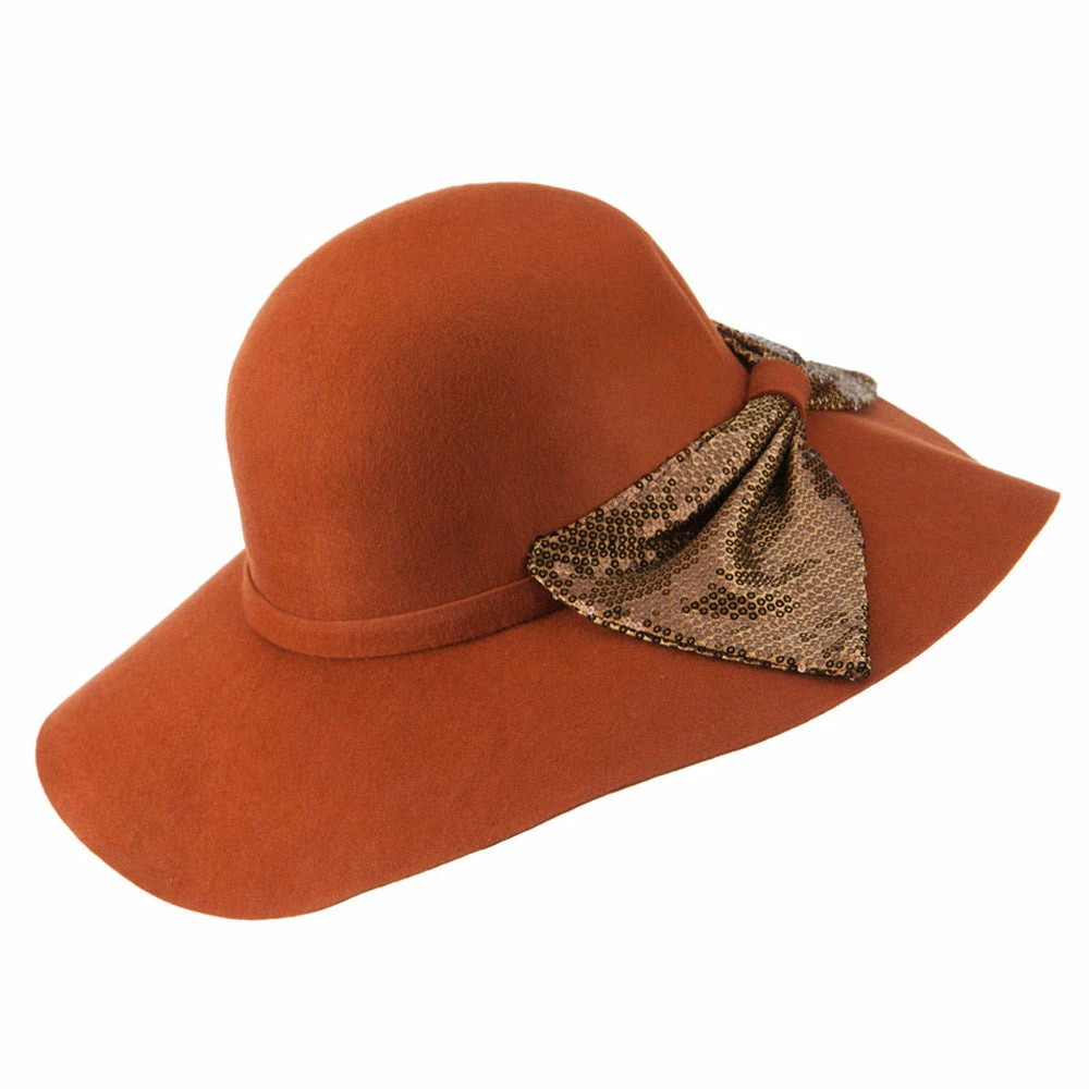 Something Special Wool Felt Wide Brim With Big Sequin Bow Hat 16 Something Special Wool Felt Wide Brim With Big Sequin Bow Hat - Image 14