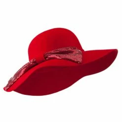 Something Special Wool Felt Wide Brim With Big Sequin Bow Hat 37 Something Special Wool Felt Wide Brim With Big Sequin Bow Hat -Adams Shop jo004fp red 1
