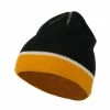 Outdoor Jacquard Striped Knit Beanie -Adams Shop jq001ms black gold 1