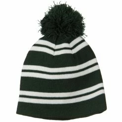 Outdoor Jacquard White Stripe Knit Beanie With Pom 75 Outdoor Jacquard White Stripe Knit Beanie With Pom -Adams Shop js002bs 5