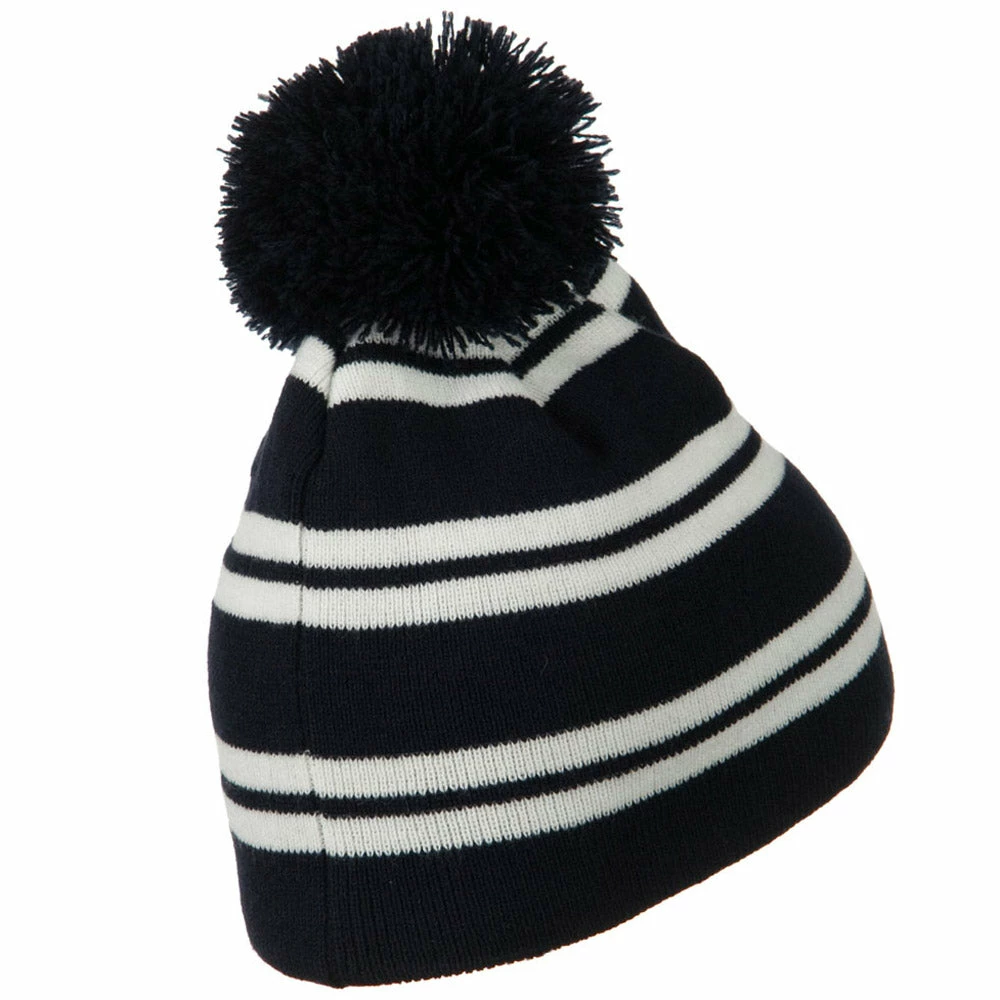 Outdoor Jacquard White Stripe Knit Beanie With Pom 35 Outdoor Jacquard White Stripe Knit Beanie With Pom - Image 33