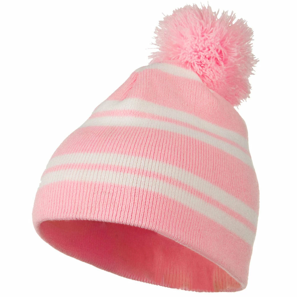 Outdoor Jacquard White Stripe Knit Beanie With Pom 38 Outdoor Jacquard White Stripe Knit Beanie With Pom - Image 36