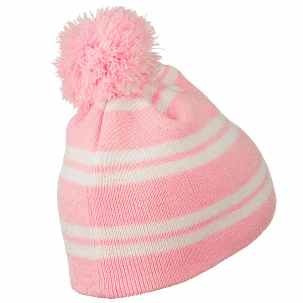 Outdoor Jacquard White Stripe Knit Beanie With Pom 40 Outdoor Jacquard White Stripe Knit Beanie With Pom - Image 38