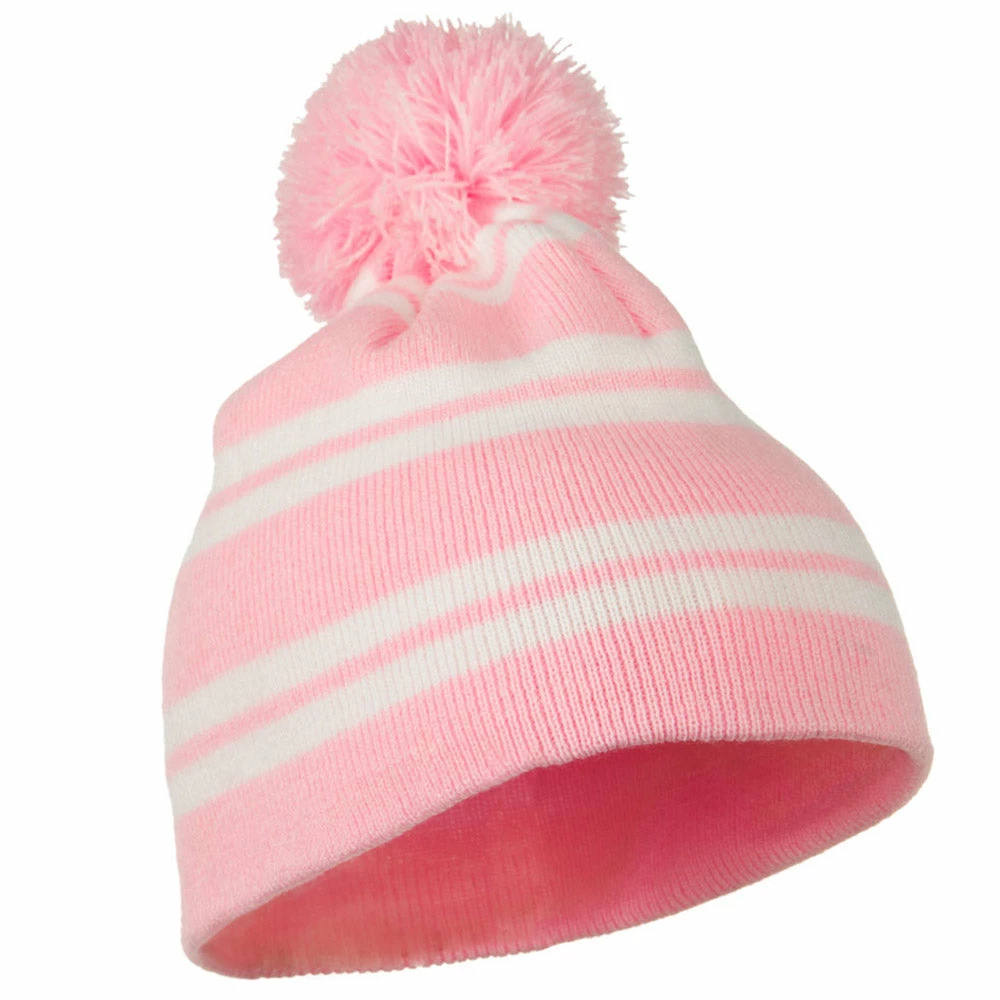 Outdoor Jacquard White Stripe Knit Beanie With Pom 42 Outdoor Jacquard White Stripe Knit Beanie With Pom - Image 40