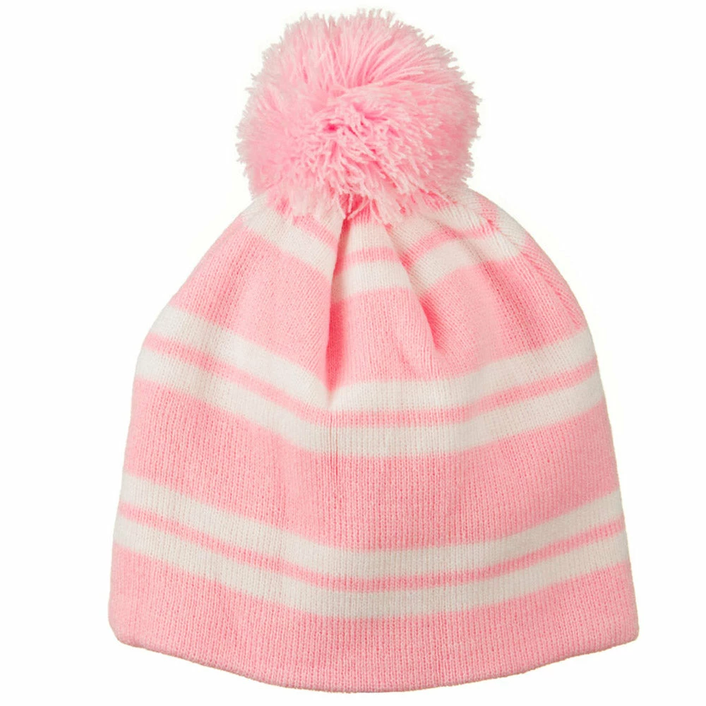 Outdoor Jacquard White Stripe Knit Beanie With Pom 39 Outdoor Jacquard White Stripe Knit Beanie With Pom - Image 37