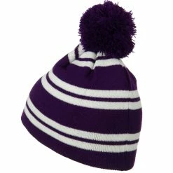 Outdoor Jacquard White Stripe Knit Beanie With Pom 89 Outdoor Jacquard White Stripe Knit Beanie With Pom -Adams Shop jw006bs 2