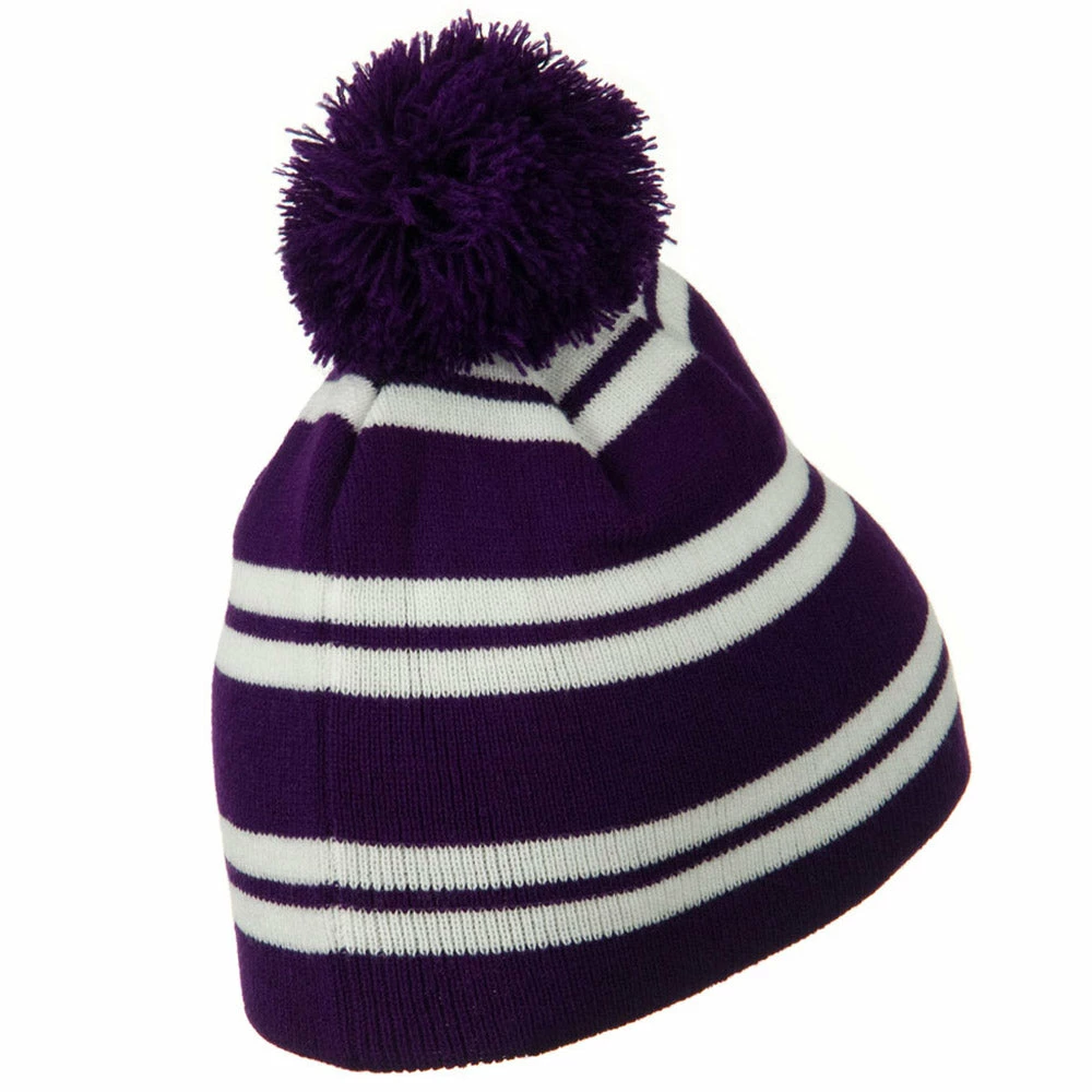 Outdoor Jacquard White Stripe Knit Beanie With Pom 47 Outdoor Jacquard White Stripe Knit Beanie With Pom - Image 45