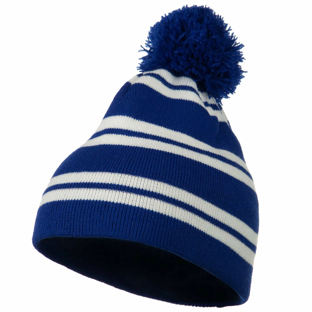 Outdoor Jacquard White Stripe Knit Beanie With Pom 13 Outdoor Jacquard White Stripe Knit Beanie With Pom - Image 11
