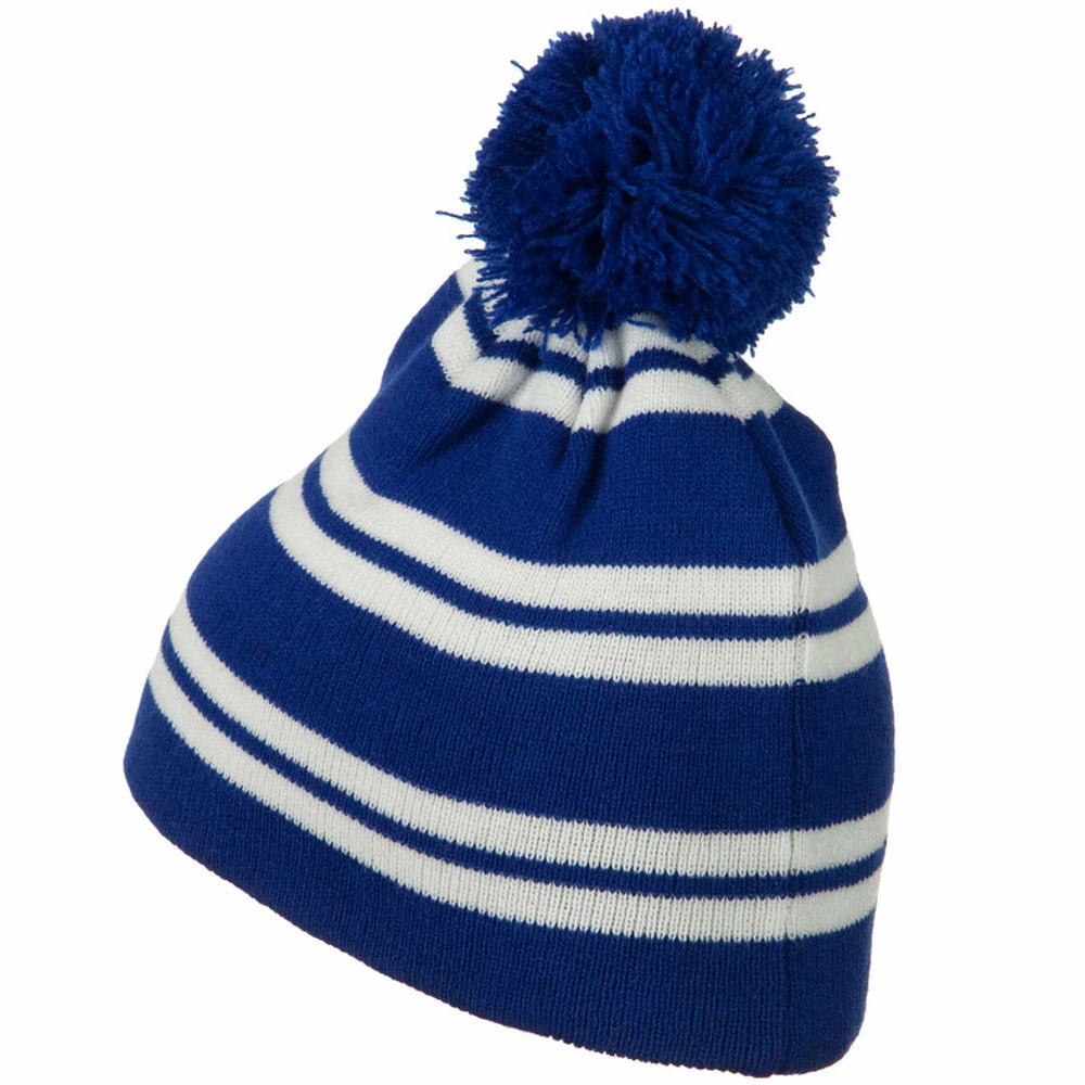 Outdoor Jacquard White Stripe Knit Beanie With Pom 15 Outdoor Jacquard White Stripe Knit Beanie With Pom - Image 13