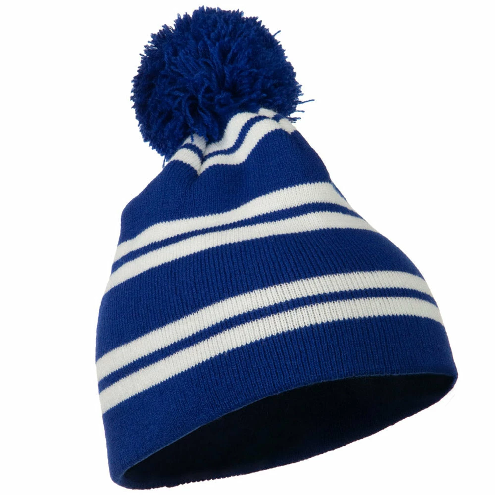 Outdoor Jacquard White Stripe Knit Beanie With Pom 16 Outdoor Jacquard White Stripe Knit Beanie With Pom - Image 14