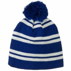 Outdoor Jacquard White Stripe Knit Beanie With Pom 61 Outdoor Jacquard White Stripe Knit Beanie With Pom -Adams Shop jw008bs 5