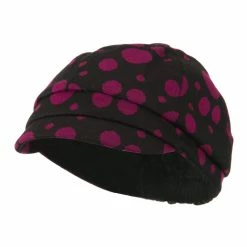 Jeanne Simmons Girl's Polka Dots Elastic Cabby Cap -Adams Shop ka002nb fuchsia 1